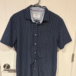 Men's Navy Palm Tree Patterned Shirt